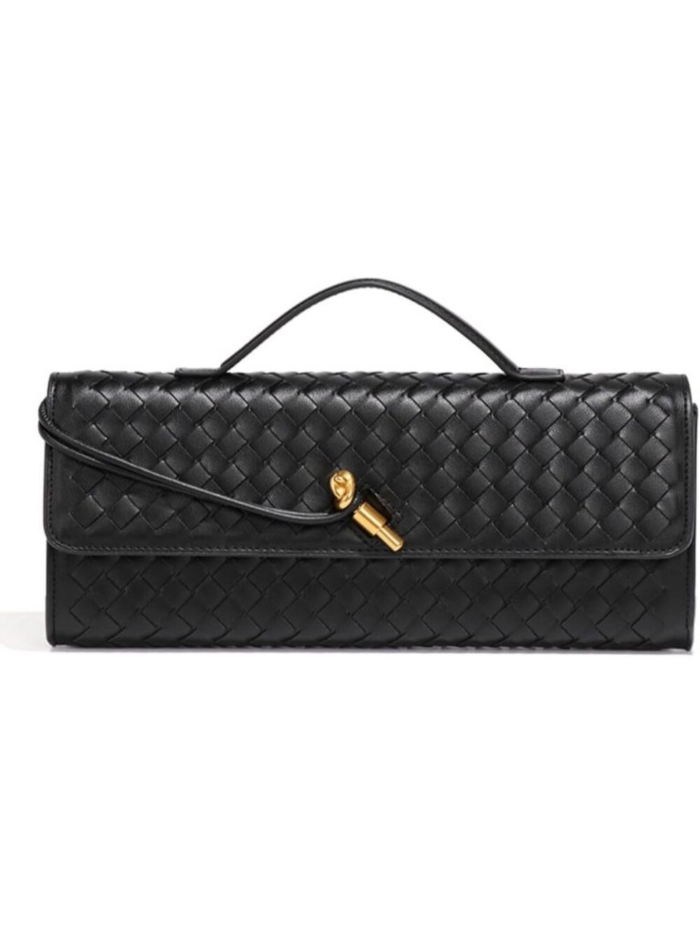 Women's Pu Black Woven Suede Clutch Purses Hobo Everyday Use Crossbody Bags